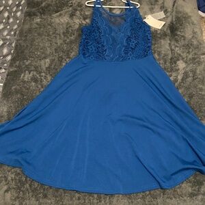 NWT Teal Mesh/Lace Dress